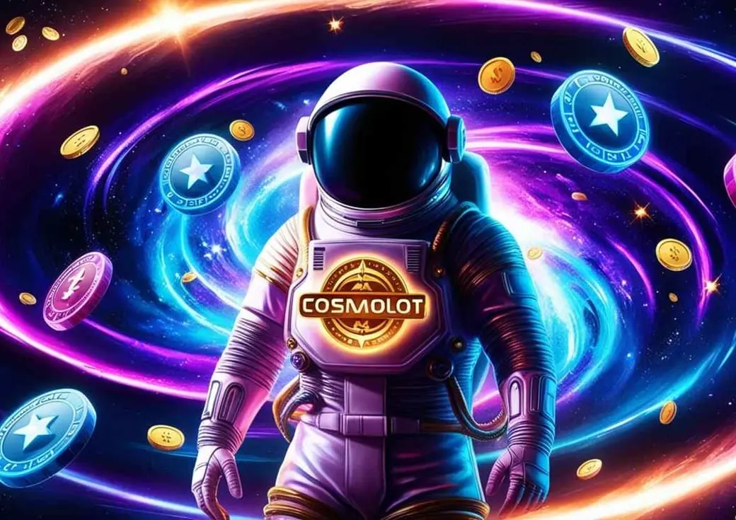 Астронавт у космосі серед монет і світла